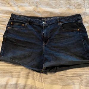 Dark wash jean shorts